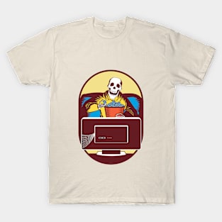 Skeleton watching TV T-Shirt